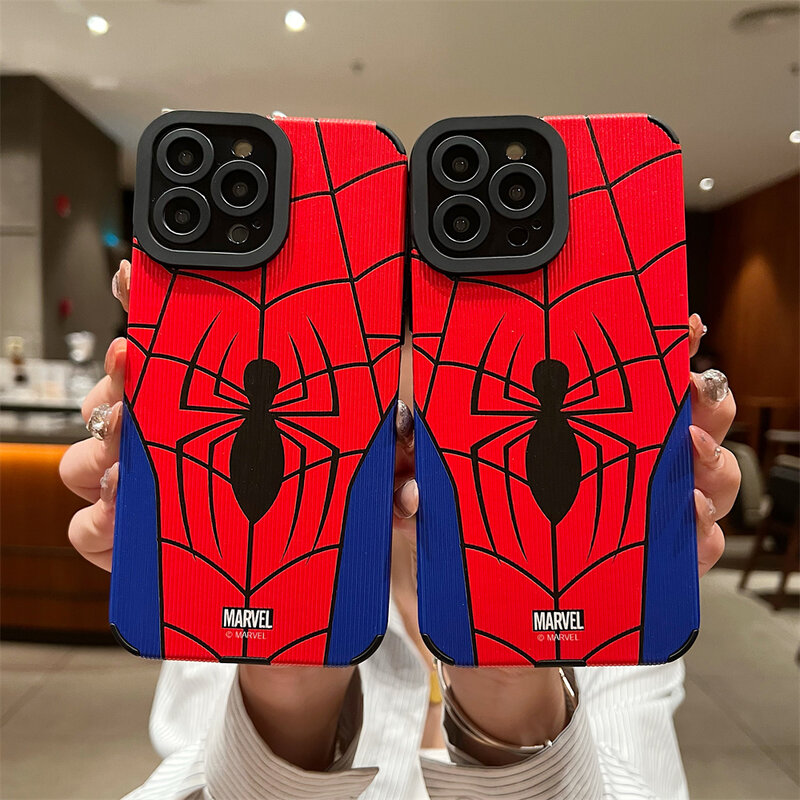 Spider Man Phone Case for IPhone 15 14 13 12 11 Pro Max X XR XS Max Soft Silicone Cartoon Spiderman Cover