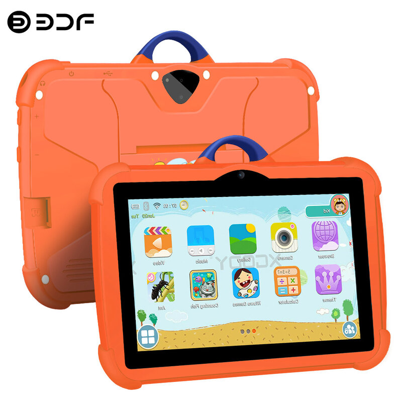 Tablet pendidikan anak-anak, Tablet Quad Core RAM 4GB ROM 64GB 5G WiFi Tablet Pc 4000 mAh hadiah Natal anak-anak 2024