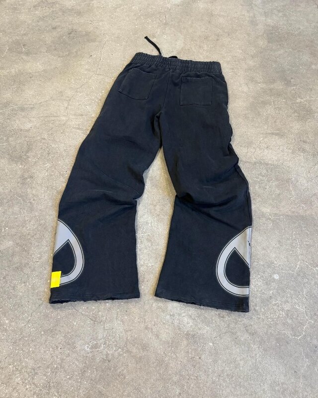 Pantalones informales de cintura alta con estampado de letras para hombre, ropa de moda gótica americana, Y2K, Hip Hop, Harajuku, holgada, recta, pierna ancha