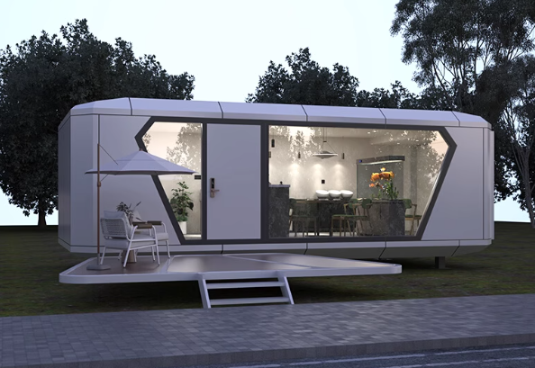 Pré-fabricada Móvel Container Casa, Modular Space Capsule Villa