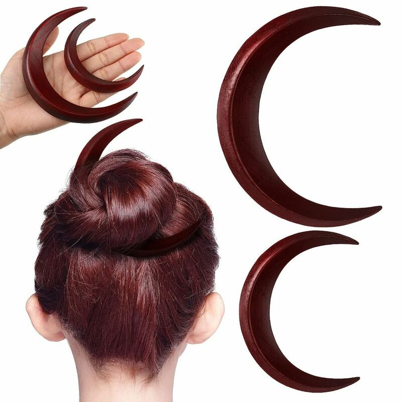 Women Girls Hair Styling Tools Retro Style Headdress Hair Fork Hair Comb Moon Shape Hairpin