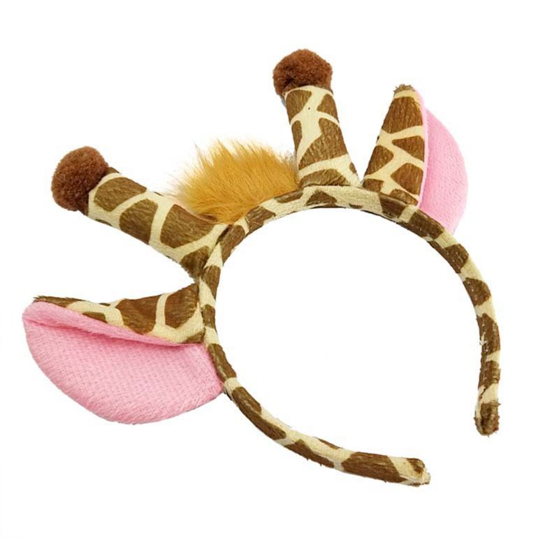 652F Plush Giraffes Headband Girl Plush Giraffes Ear HairBand Giraffes Hair Accessories Giraffes Hair Hoop Cartoon Headband