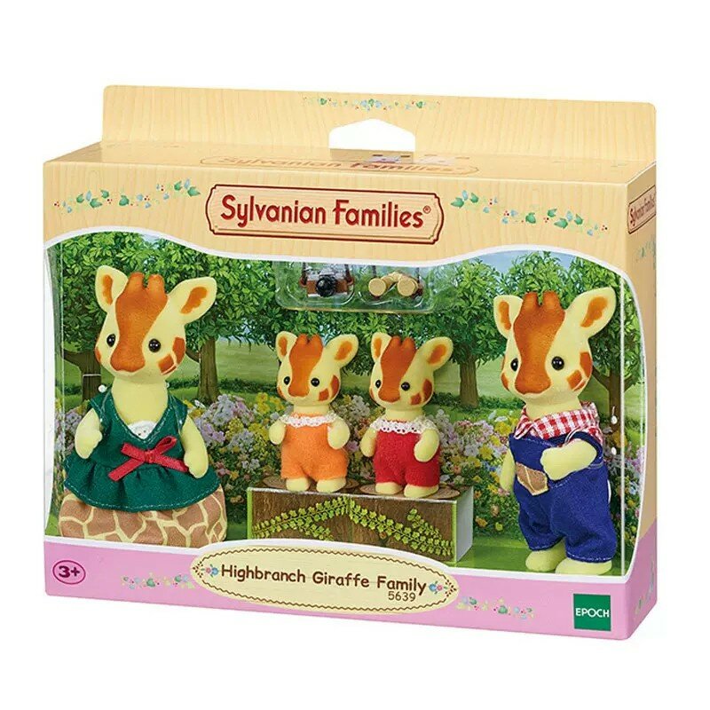Rodziny Sylvanian nowa rodzina żyraf Highbranch 4 szt. Zabawki zwierzątka lalki prezent dla dziewczynki nowe w pudełku 5639