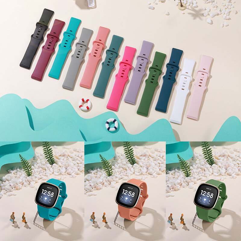 Fitbit Versa 3 용 실리콘 스트랩 시계 밴드, 소프트 스마트워치, 한국 스포츠 팔찌, Fitbit Sense Versa3 시계 밴드 액세서리