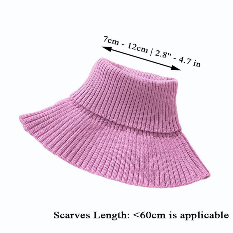 Winter Warm Ribbed Knitted Fake Collar For Women Solid Color Elastic Lapel Neck Cover Outdoor Coldproof High Collar Neck Gaiters