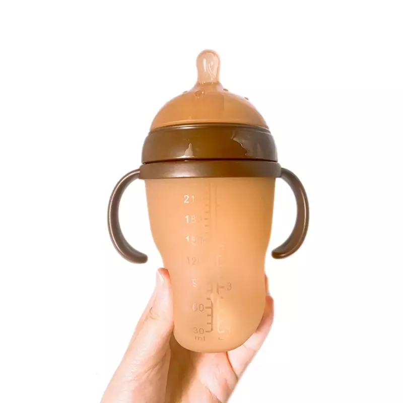 Silikonowa butelki do karmienia Nano-butelka dla dziecka z uchwytem do odsadzenia dla dziecka butelka przeciw zadławieniu dla dziecka 0-9 miesięcy 150ML/250ML