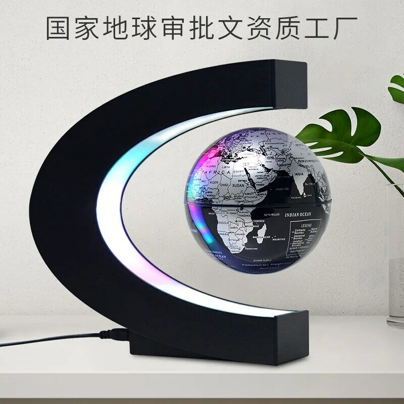 Globe Flottant Magnétique à Lumière LED Carte du Monde, Lampe Antipassionnée Électronique, Décoration de la Maison, Cadeaux Créatifs