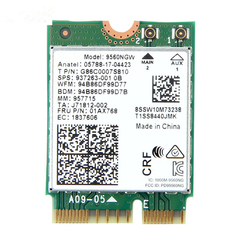 1730Mbps Dual Band Wireless AC 9560 Desktop Kit Bluetooth 5.0 802.11Ac M.2 CNVI 9560NGW Wifi Card