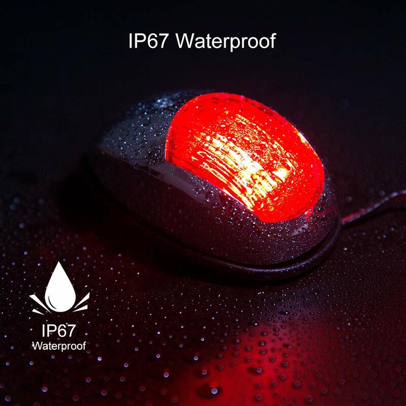يخت الملاحة ضوء مقاوم للماء LED البحرية السبر ضوء الملاحة ضوء الأحمر والأخضر البحرية ضوء 12 فولت 24 فولت 2 قطعة