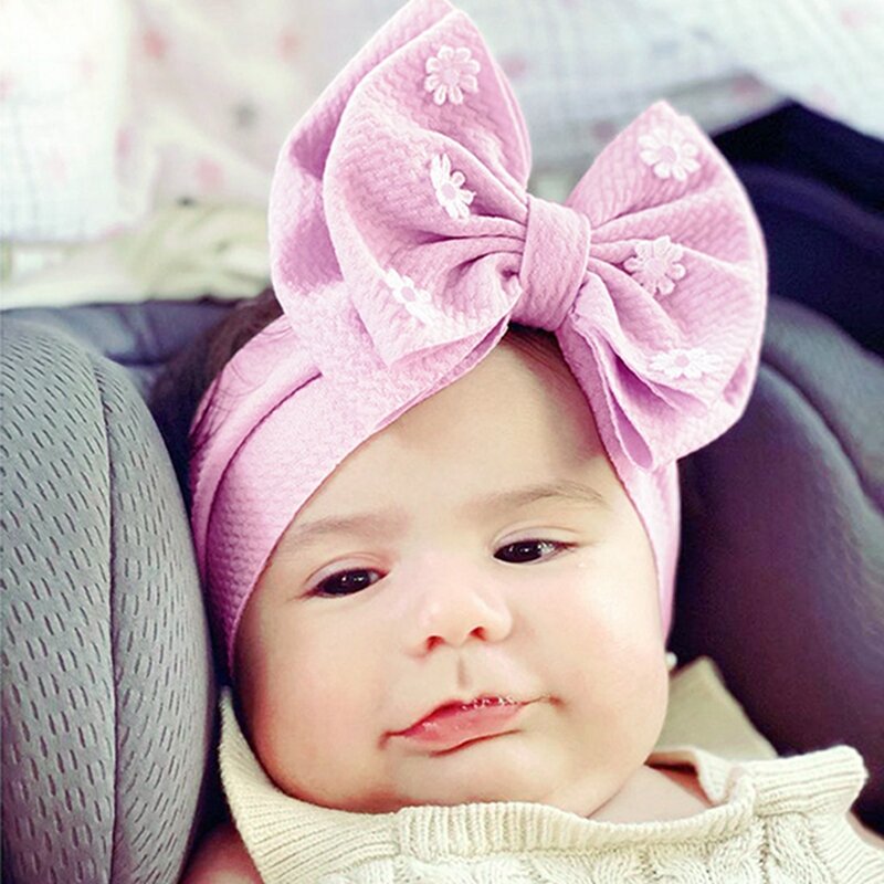 Elastic Flower Bow Headband para Infantil, Soft Headbands para Baby Girl, Photo Props, Acessórios para cabelo