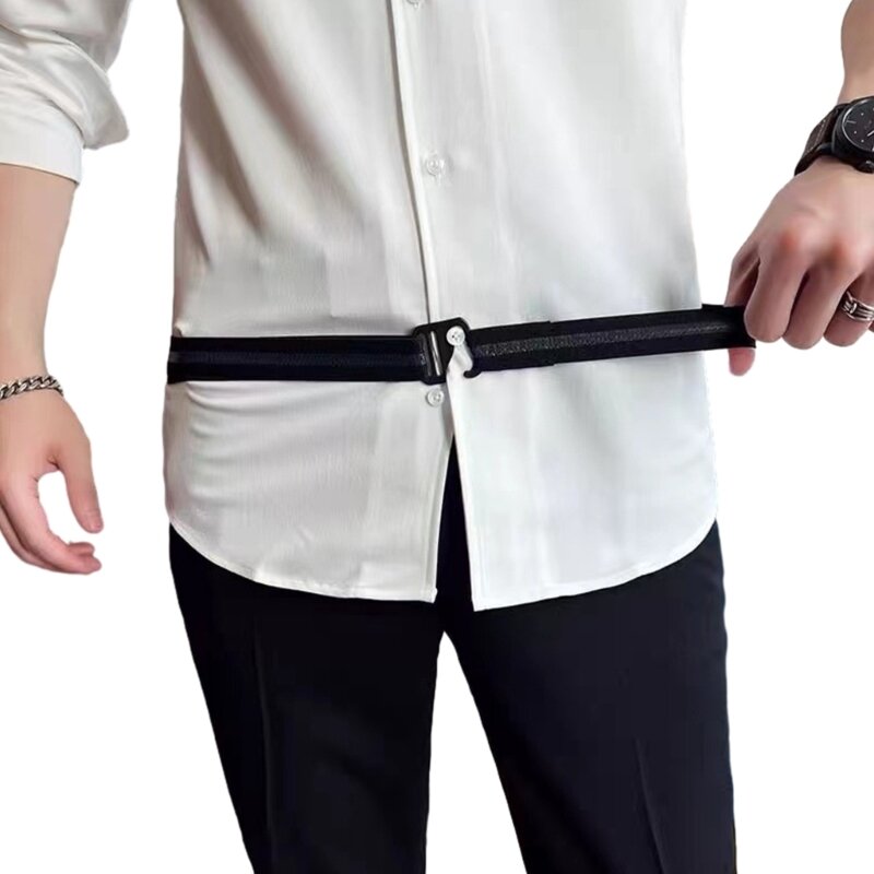 Y166 cinto fixação camisa, prendedor gancho para terno negócios casual, cinto invisível, faixas camisa calças