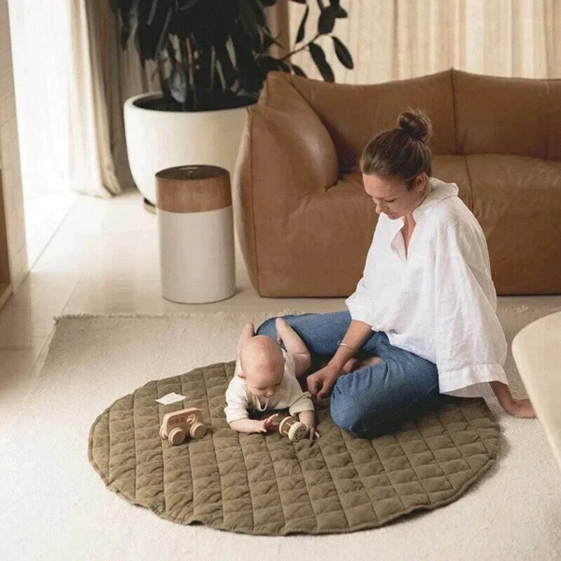 Factory direct sale foldable baby creeping mat cotton diamond quilting blanket quilted play mat