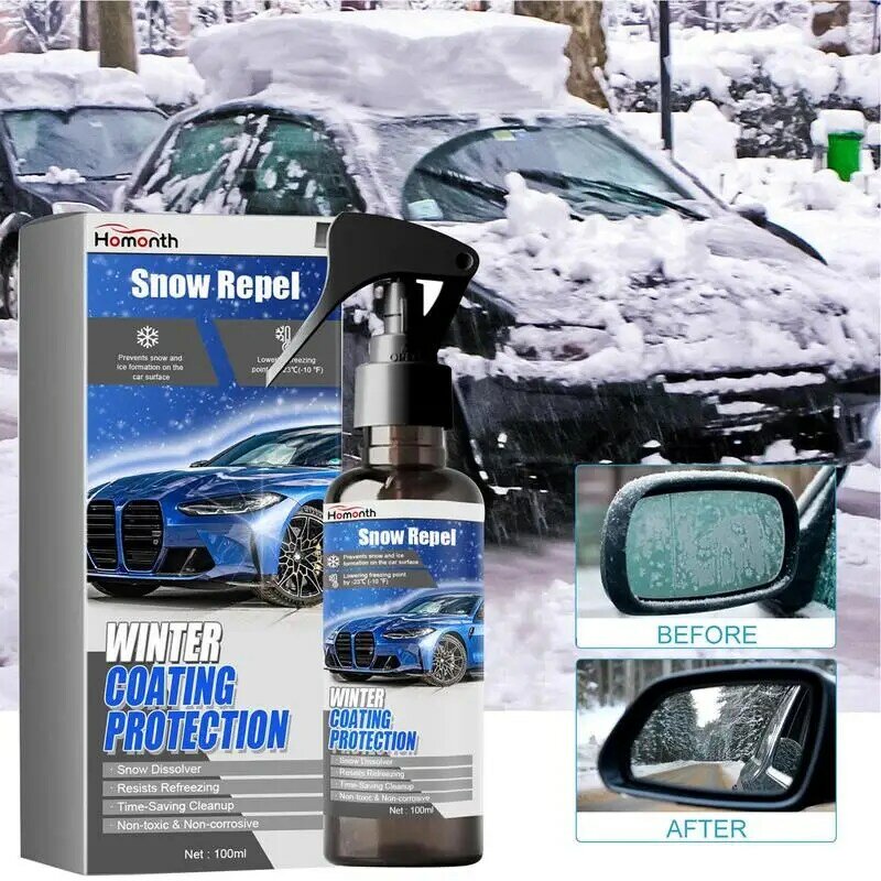 Windshield Ice Melting Spray for Car Windows Instantly Clears Mirrors and Defrosts Key Locks Ensuring Quick Winter Readiness