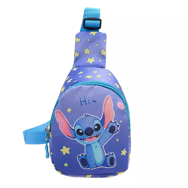 Детский нагрудный рюкзак с мультипликационным рисунком из мультфильма Disney Stitch, детские сумки через плечо, миниатюрный Повседневный кошелек для мелочи, подарки для детей