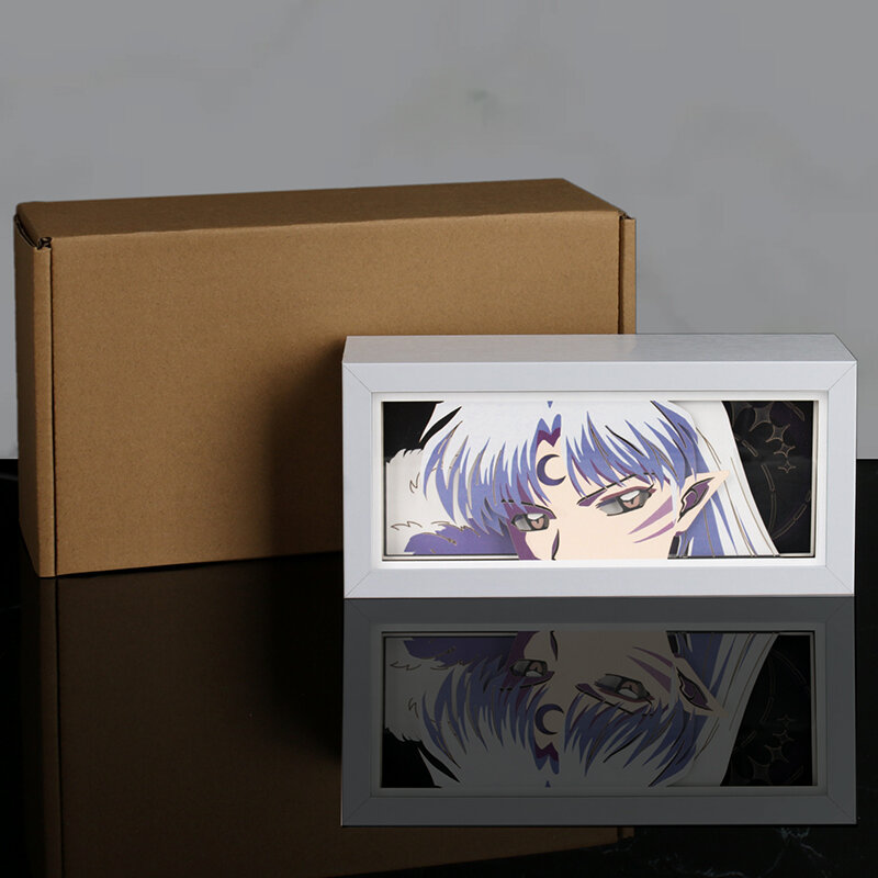Anime Licht Box Kids Nachtlampje 3D Anime Ogen Gelaagde Papier Gesneden Shadow Box Mdf Frame Led Verlichting Tafellamp kid Brithday Gift