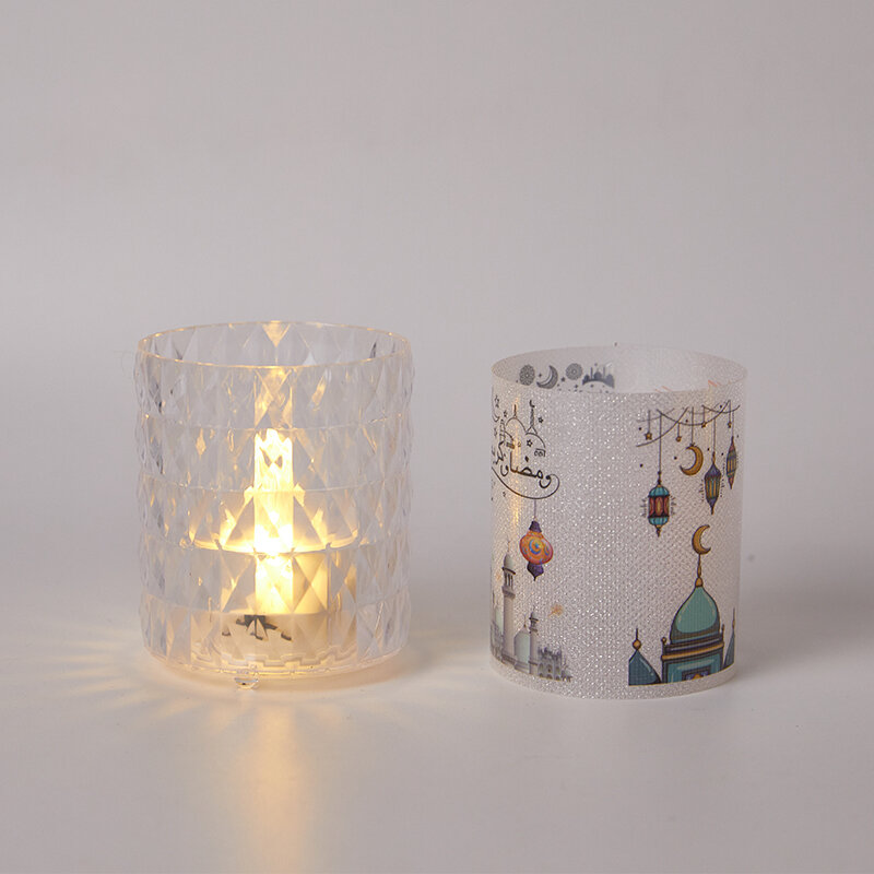 Eid Mubarak Luzes de vela LED, ornamento Ramadan, lâmpada para festa em casa, festa muçulmana islâmica, decoração noturna, presente Kareem, 2024