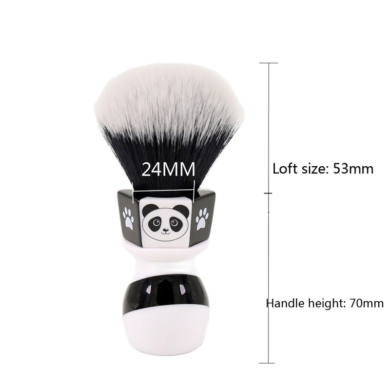 YAQI-brocha de afeitar para hombre, brocha de afeitar con nudo de esmoquin, Panda, de Henry Hakamaki, 24mm