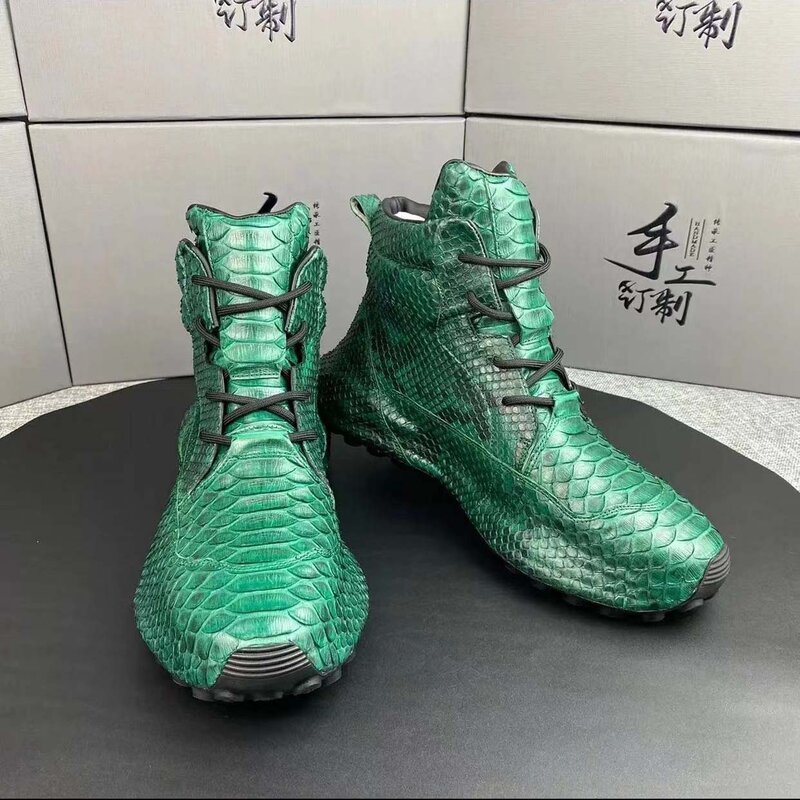 Sapatos de pele de cobra sapatos masculinos sapatos de couro de python para o sexo masculino
