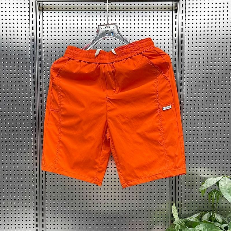 Pantalones cortos con cordón para hombre, ropa informal de seda de hielo, transpirable, secado rápido, para playa