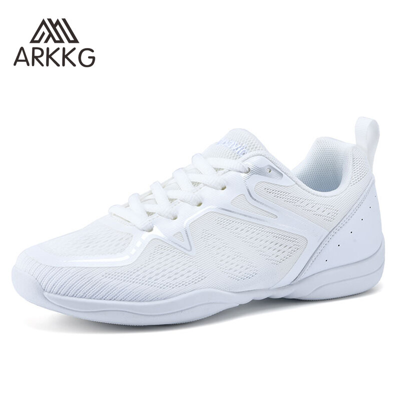 ARKKG-zapatos de animadora para niñas, calzado de baile para niños, zapatos aeróbicos de competición, zapatos de Fitness, zapatos de tenis deportivos de Jazz blancos para mujeres