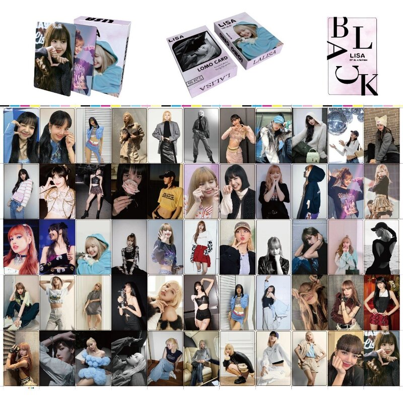 Ensemble de cartes photo Album Black Pinks, cartes à collectionner, cartes périphériques étoiles, JISOO, JENNIE, LCrawROSE, cadeaux GérCollection, 55 pièces