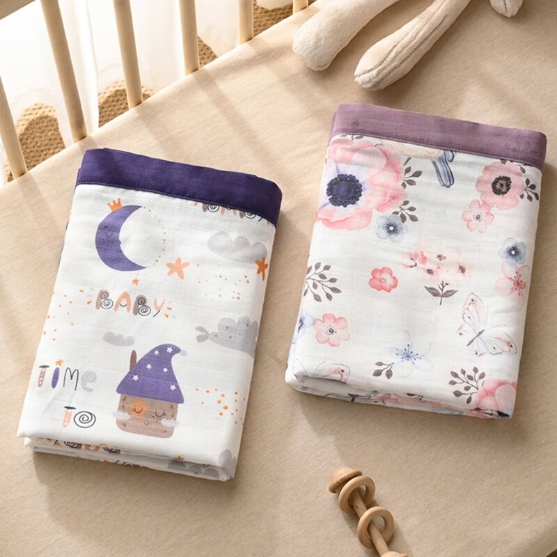 Bamboo Cotton Muslin Baby Blanket Soft Cartoon Newborn Swaddle Blanket Boys Girls Bedding Quilt Baby Receiving Blanket Baby Gift