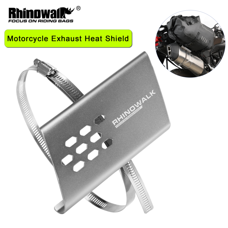Rhinowalk-오토바이 배기 파이프 보호대, 열 차단 커버, 범용 모터 가드 화상 방지 커버 액세서리, 1 개 또는 2 개