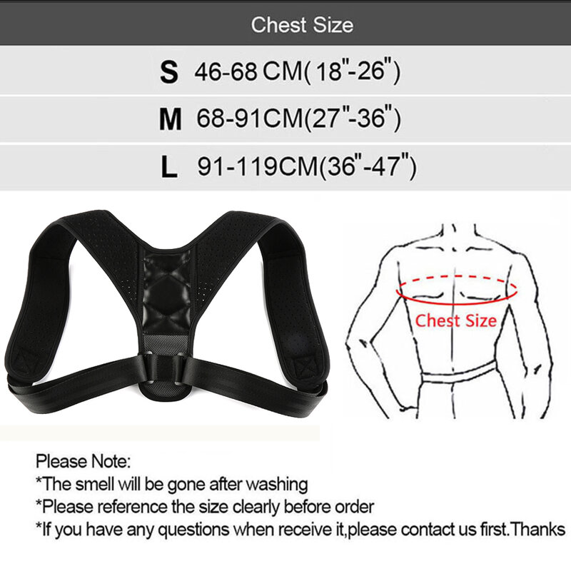 TopRunn-Corrector de postura ajustable para hombre y mujer, cinturón de corrección para alivio del dolor de columna vertebral, protección para la joroba, soporte de espalda