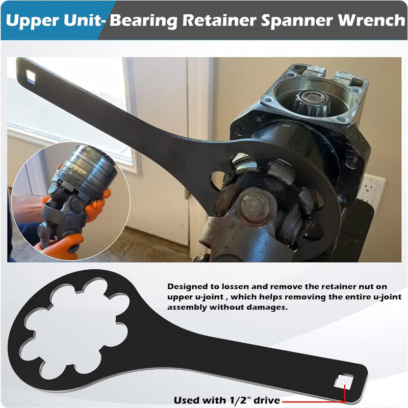 Bantalan kunci pas Retainer Wrench & Carrier Retainer Nut Wrench Tool cocok untuk Mercruiser Alpha 1 Gne2 Bravo 1 ganti 90100