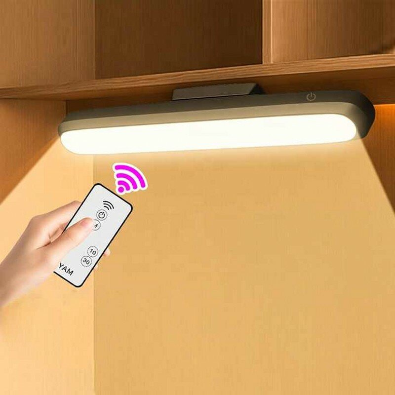 Lampu LED malam magnetik 42Led, lampu baca pelindung mata untuk meja asrama siswa, lampu kabinet dapat diisi ulang USB