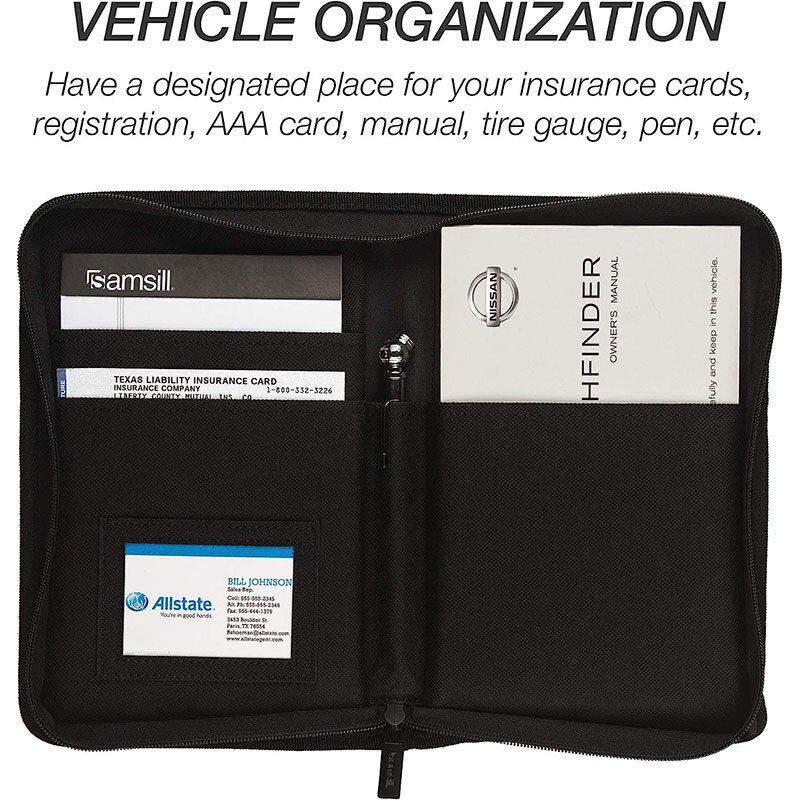 Soporte de seguro de registro duradero de nailon para hombres, cubierta de licencia de conducir, bolsa de almacenamiento de documentos automáticos, tarjetero de crédito