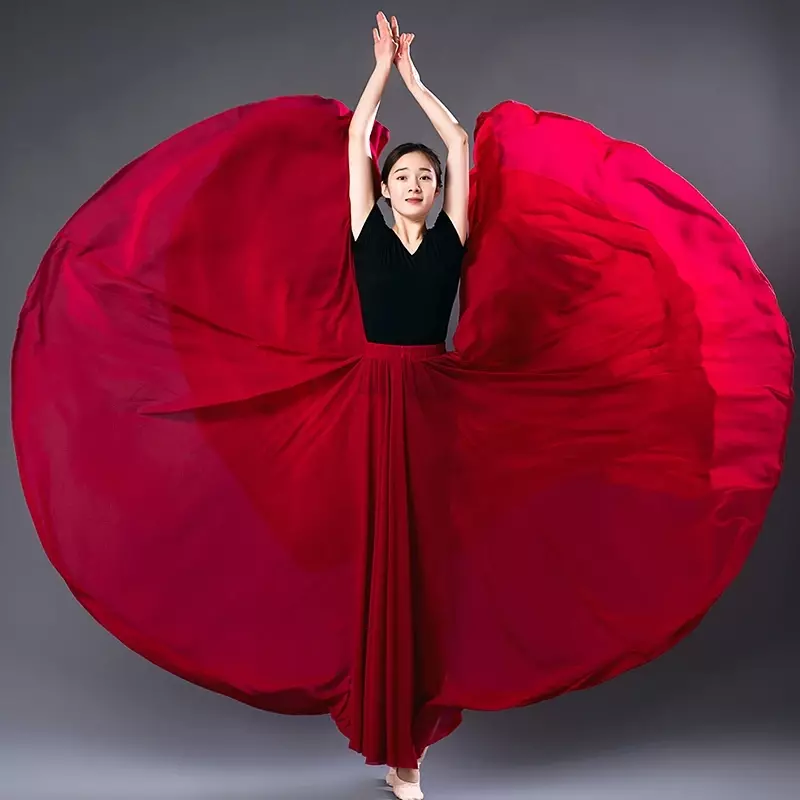 여성용 1000 도 클래식 댄스 의류, 우아한 중국 공연 의류, 큰 스윙 발레 연습복 스커트, 신제품