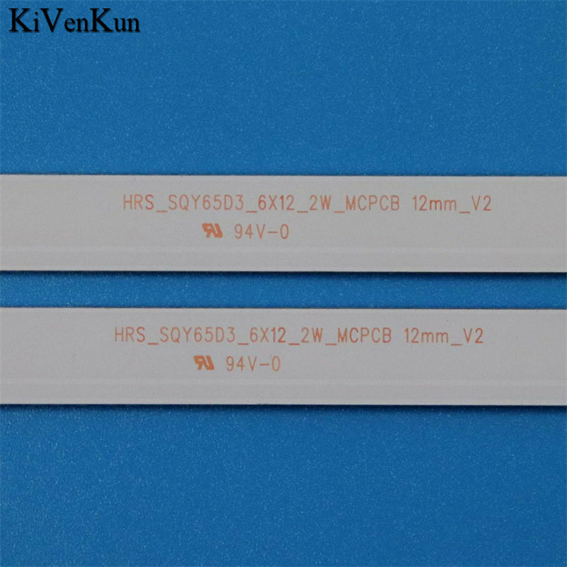 Nieuwe Tv Led Backlight Strips HRS_SQY65D3_6X12_2W_MCPCB 12mm_V2 Tv Led Bars Voor Arielli LED-65S214T2UHD Bands Heersers Array Tapes