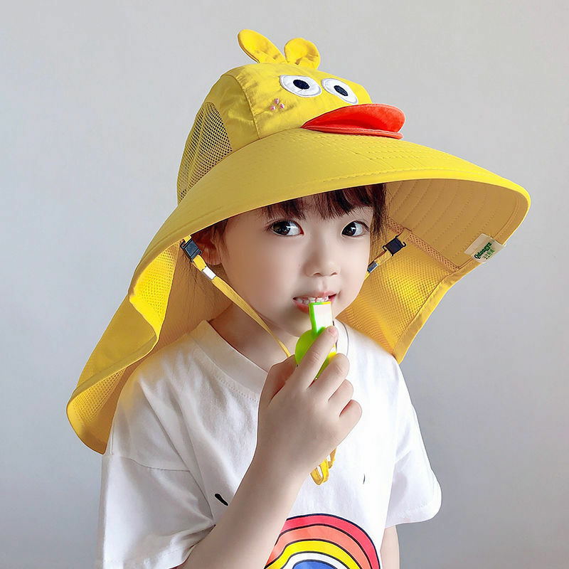 Oddychająca kapelusz przeciwsłoneczny dla dzieci nowy kapelusz rybaka dla chłopców i dziewcząt ochrona przed promieniowaniem letnia kapelusz przeciwsłoneczny kapelusz przeciwsłoneczny z dużym rondem
