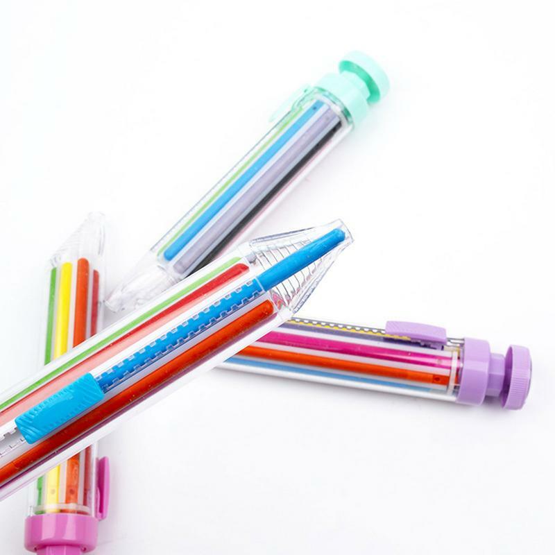 色とりどりの格納式クレヨンペン,オイルパステルカラーの鉛筆,透明バレル,8色,グラフィティペイント,8 in 1