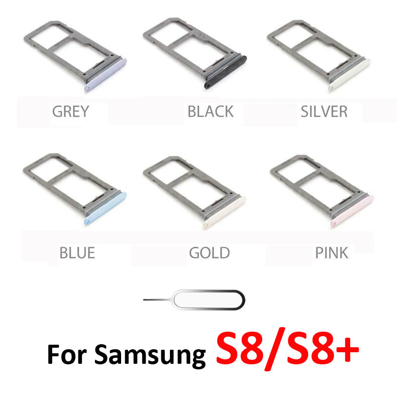 Carcasa Original para Samsung Galaxy S8, G950, G950F, S8 Plus, G955, G955F, adaptador de tarjeta SIM y soporte para bandeja de tarjeta Micro SD