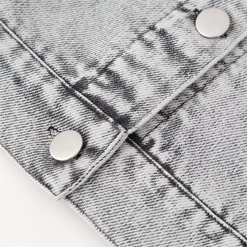 KEYANKETIAN-Jaqueta jeans adornada de luxo feminino de pérola falsa, rua alta, peito único, blusa curta, novo lançamento, 2022