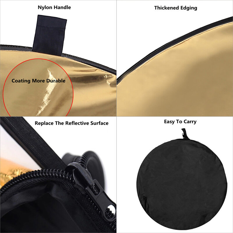 30CM 12 Inch Reflector 5 in 1 Photos Round Reflector For Photography Light Diffuser Photo Studio Accessory Handhold Portable