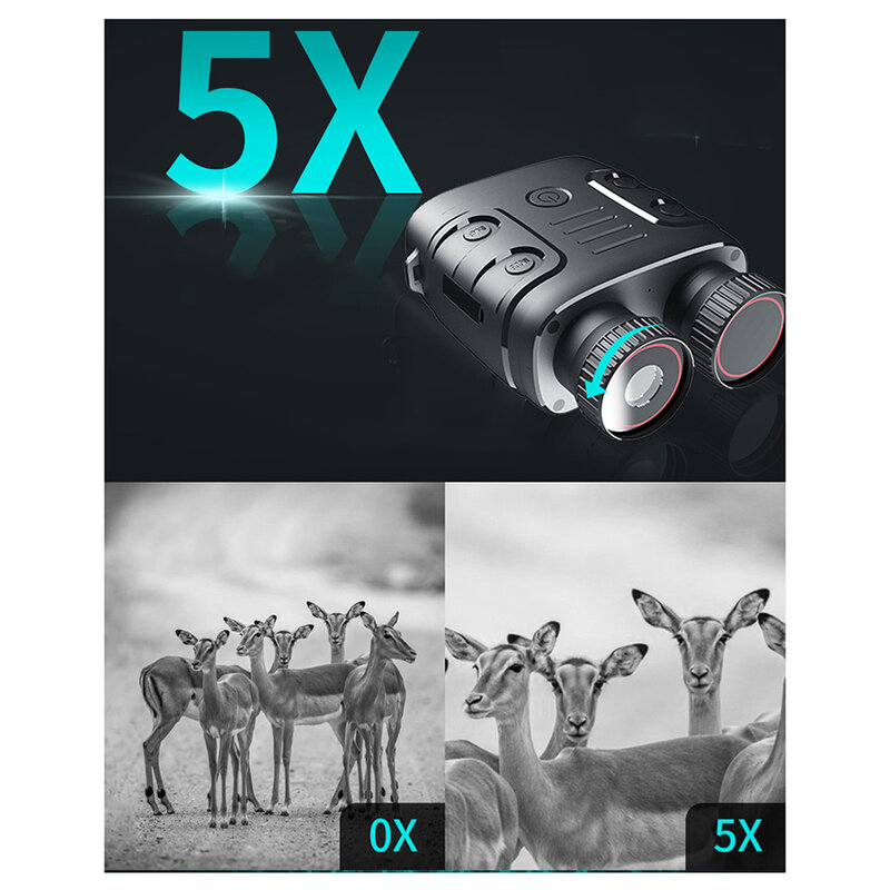 Binokulares Nachtsicht gerät Langstrecken-HD-Infrarot Digital Night 5x Zoom Tragbare Digital-IR-Teleskope für die Jagd auf Wanderungen