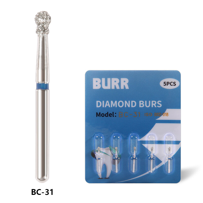 5pcs/box Dental Diamond Burs Teeth Stainless Steel material Polishing Drill High Speed Handpiece for Dia.1.6mm high quality