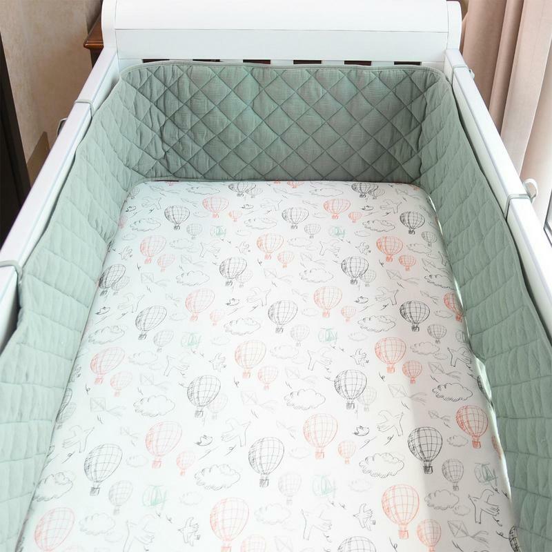 Тканевые бамперы для детской кроватки, дышащие бамперы для девочек, безопасный и противоударный бампер для детской кроватки, защита головы