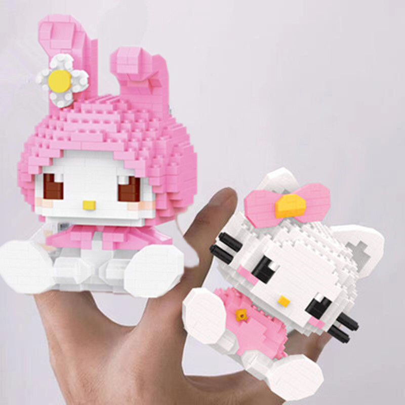 Anime Anime Blocks Kuromi My Melody Cinnamoroll Mouse Building Blocks Doll Toy Kids Birthday Gift
