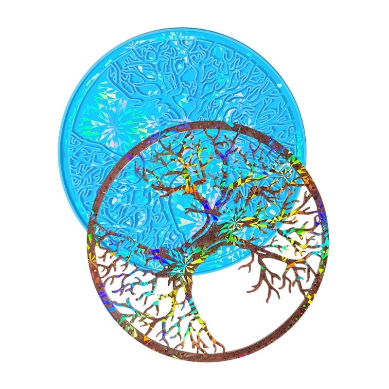 Holografische mal Tree Life siliconen mal voor wand- en bureaubladdecoratie DIY kristal