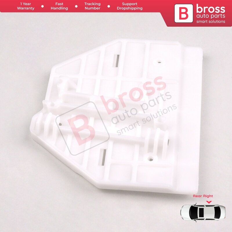Bross Auto Parts BWR502 Listrik Power Window Regulator Klip Belakang; Tepat untuk Audi A6 2005-2011 Pengiriman Cepat Buatan Turki