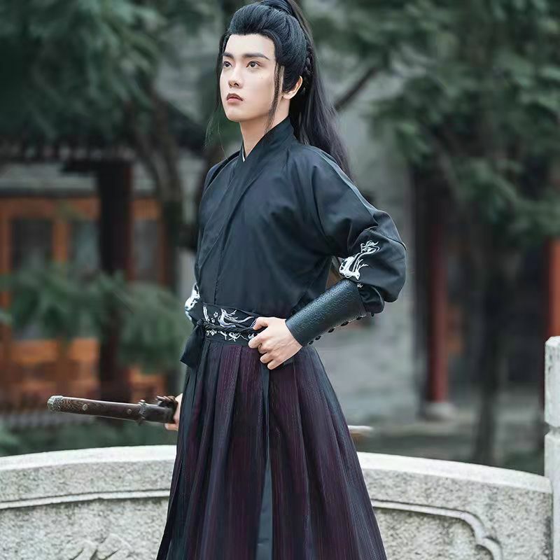 Chinese Ancient Costume Hanfu Dress Traditional Classical Clothing Tang Dynasty Adult Swordsman Robe Men Halloween Costume