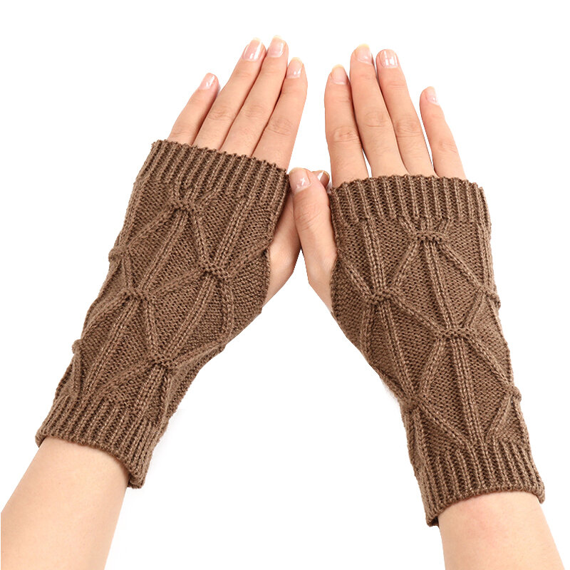 Guanti mezze dita da donna guanti elasticizzati Unisex manicotti più caldi guanti senza dita da uomo copri braccio per maglieria invernale all'ingrosso
