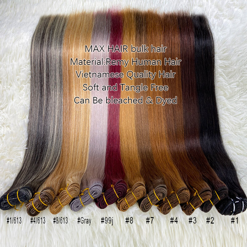 Extensiones de cabello humano liso sedoso, mechones de trama de cabello humano Remy europeo, pelo Natural Rubio liso