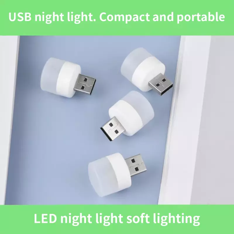 ไฟไฟ LED กลางคืนกลมแบบพกพา5V 1W พร้อมปลั๊ก USB ไฟกลางคืนสำหรับเด็กวัยรุ่นไฟประดับห้อง5สี