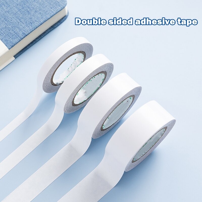 1pcs Double Sided Adhesive Tape 9/12/18/24mm 10Y Strong Glue Paper Made Tapes for Journal Home DIY Art Craft Stickers A6590