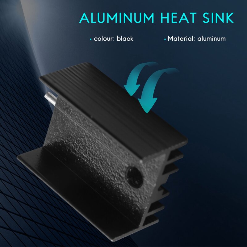 10 Pcs 21x15x11mm Black Aluminum Heat Sink for TO-220 Mosfet Transistors